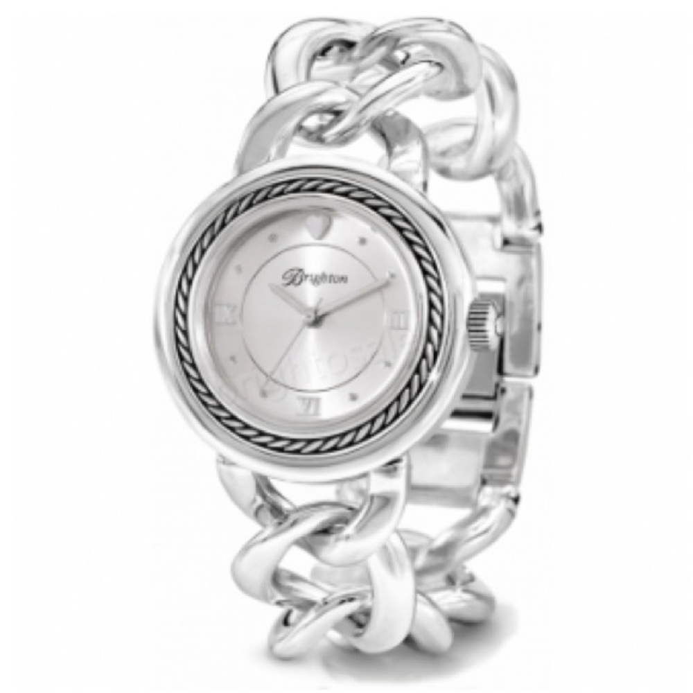 BRIGHTON Modena Silver Chain Link Bracelet Watch NIB! - Picture 5 of 5